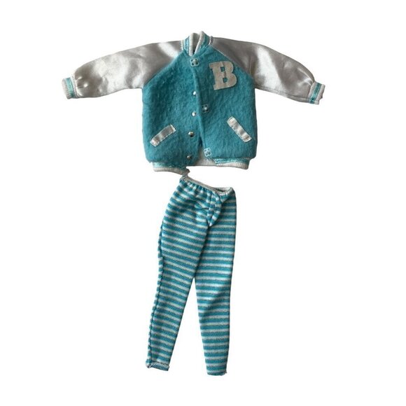 Barbie Fashion Avenue Jacket & Pants Set Letter Striped Stripes - Picture 1 of 6